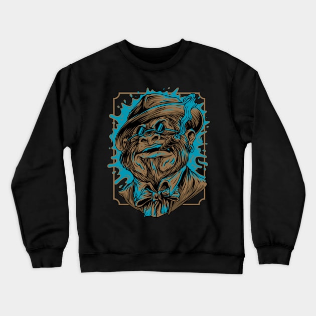 Bossy Angry Gorilla - Cool Ape Crewneck Sweatshirt by Abstract Designs